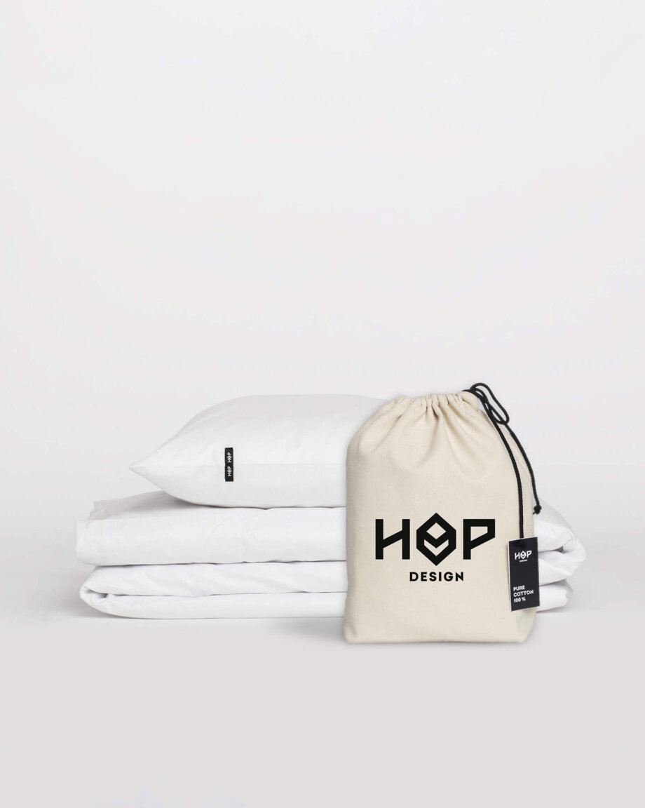 Pościel HOP DESIGN - czysta bawełna - biała